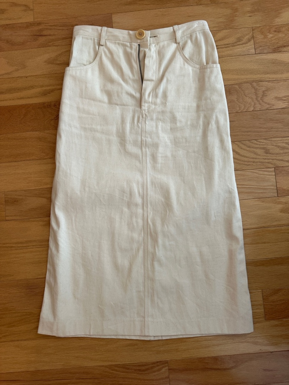Creatures of Comfort - Women's Cream Midi Skirt - Classic Pencil Style